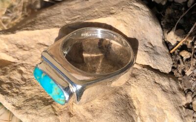 Turquoise in Sterling Silver Heavy Band