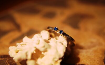 2 Blue Sapphire Sterling Silver Ring