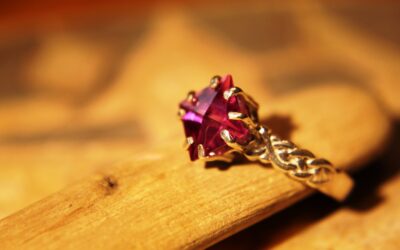 Pink Tourmaline with Sterling Silver Patterned Band