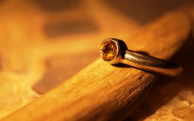 Citrine with Sterling Silver Band