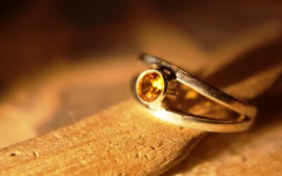 Citrine with Split Sterling Silver Band