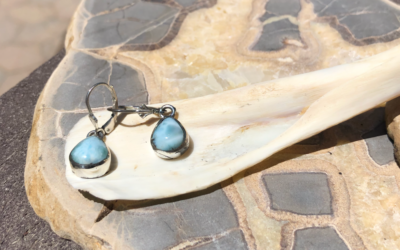 Larimar and Sterling Silver Earrings