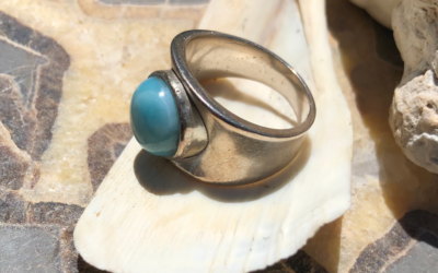 Larimar and Sterling Silver Ring